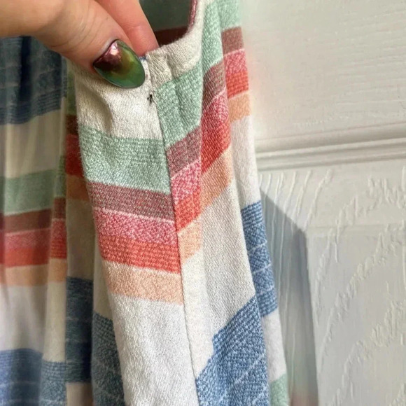 FREE PEOPLE | boho embroidered | stripe flowy tank |size S - Picture 7 of 8